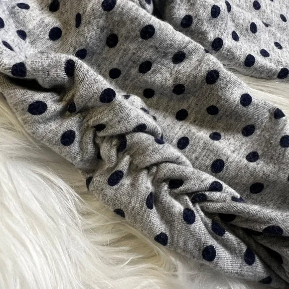 EUC [Dolan] 3/4 Sleeve Top | Grey · Gray & Navy Polka Dot {Anthro} Shirt | Small - Picture 9 of 14